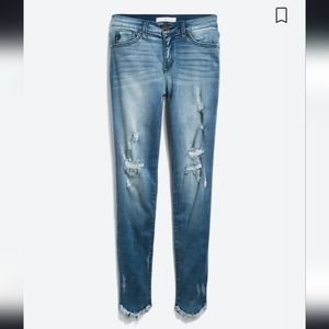 KanCan Kiri distressed cut off hem skinny jeans